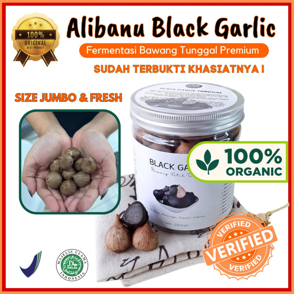 

Alibanu Black Garlic Premium Quality 500gr / Bawang Hitam Tunggal Kualitas Premium 500gr asli 100% herbal alami