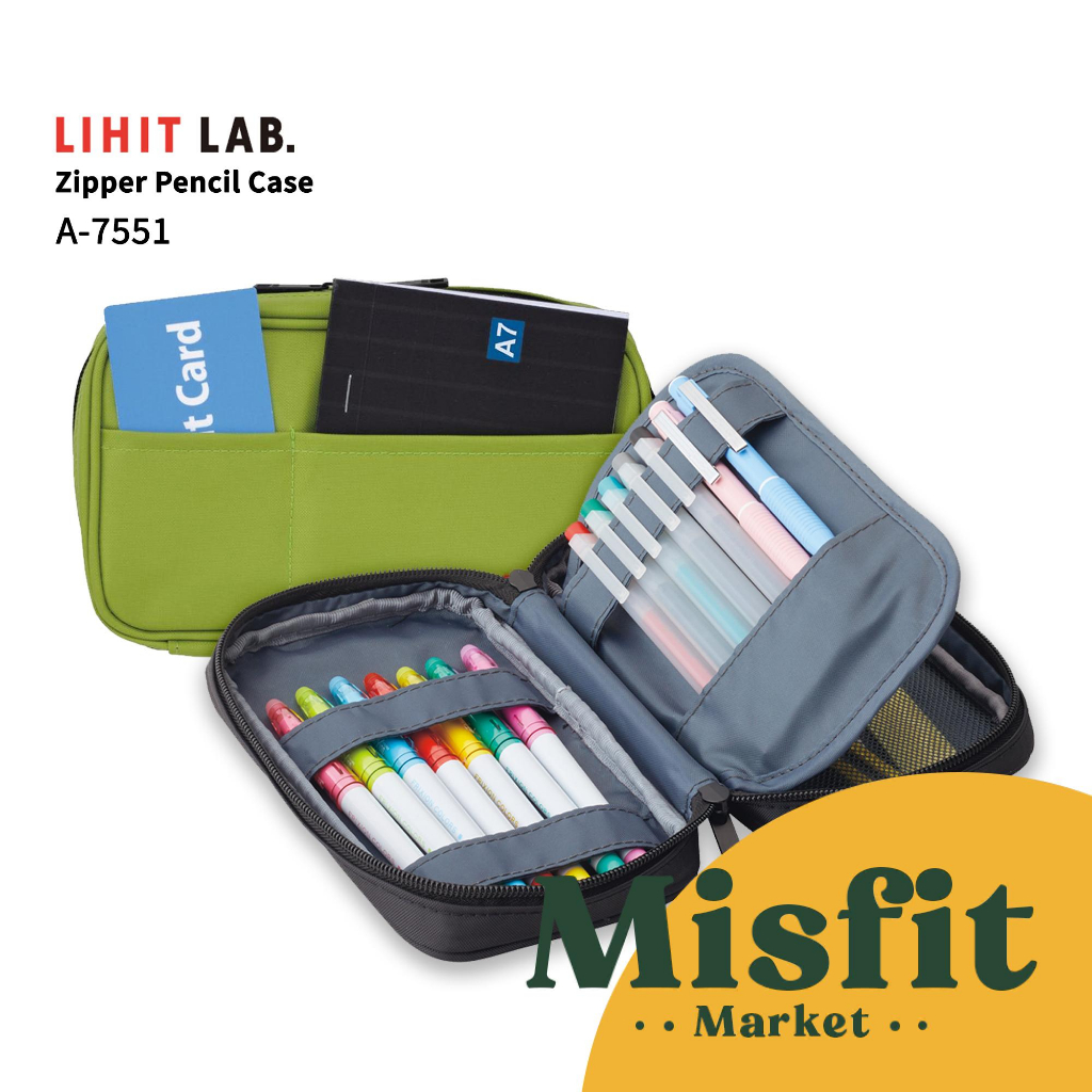 

Lihit Lab A-7551 Zipper Pencil Case Tempat Kotak Pensil Resleting