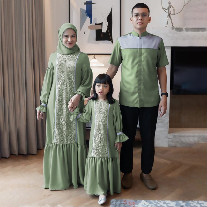 ISTANABAJU89 - CP MADINAH COUPLE SET FAMILY/SETELAN BAJU GAMIS SYARI MUSLIM LEBARAN KELUARGA AYAH IB