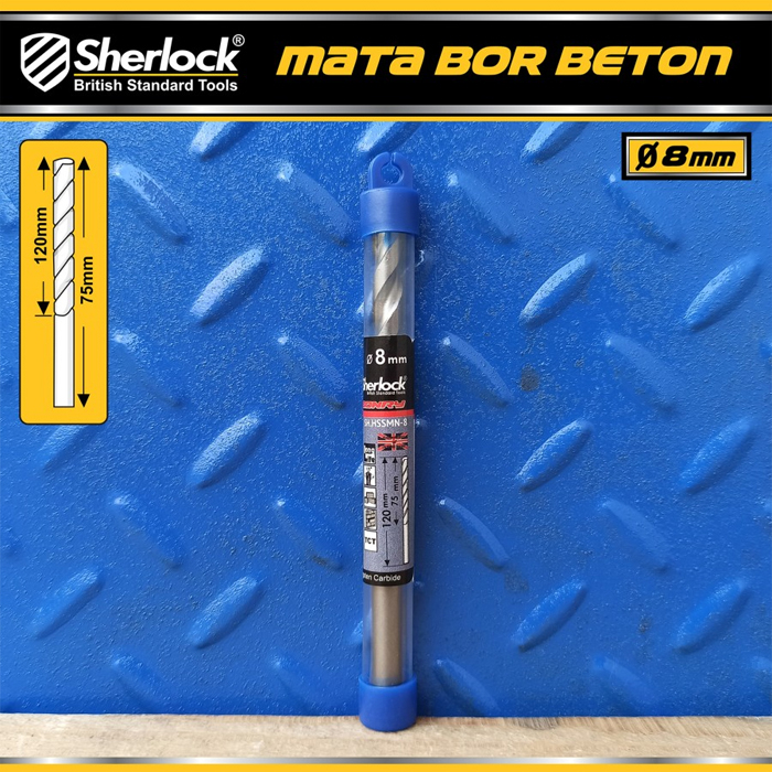 Mata Bor Beton TCT 8 mm / Sherlock (Mata terbuat dari Tungsten Carbide Tips)