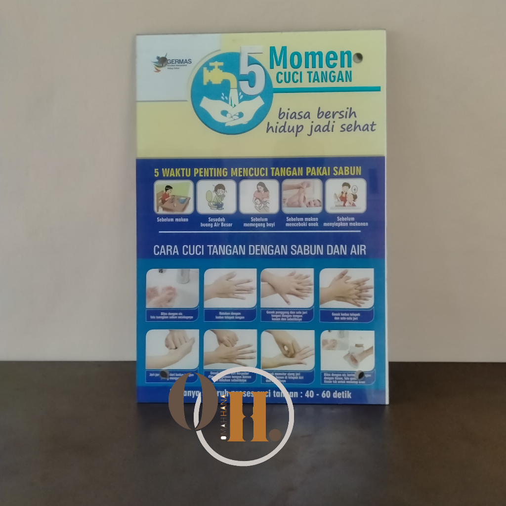 

Poster Akrilik 5 Momen Cuci Tangan - Poster Akrilik Cuci Tangan