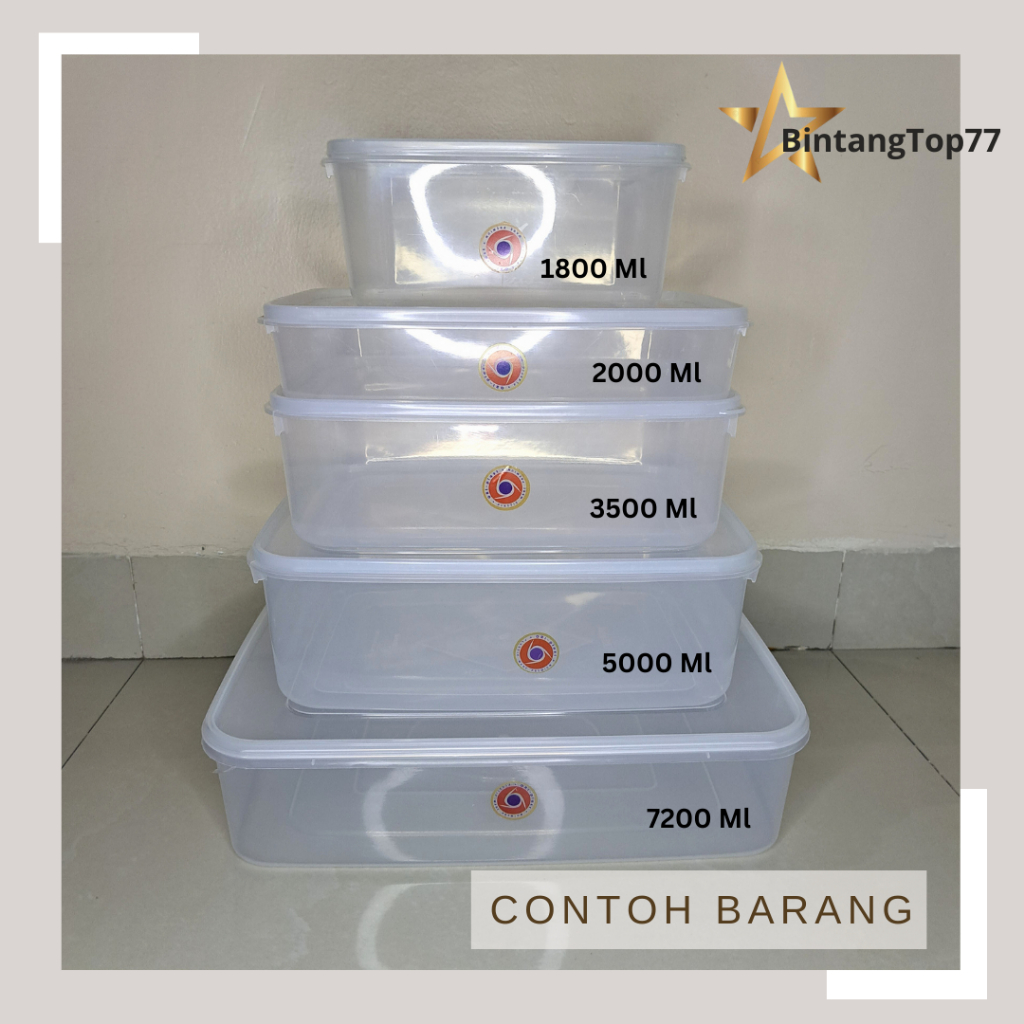 Tempat Makan Plastik Serbaguna Ori-Plast 1800 ml, 2000 ml, 3500 ml, 5000 ml / Kotak Makanan Plastik 