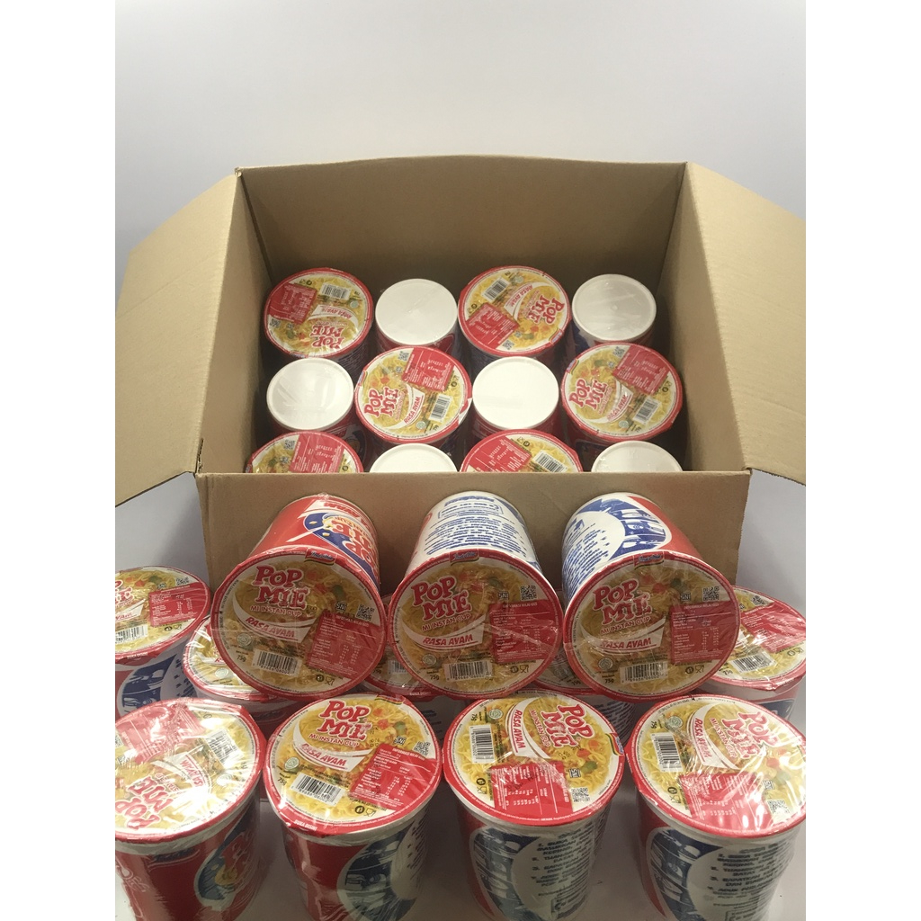 

10 pcs (Cup) - Mi Instan Cup Pop Mie Rasa Kari Ayam 3 Menit Penyajian Kemasan 75gr