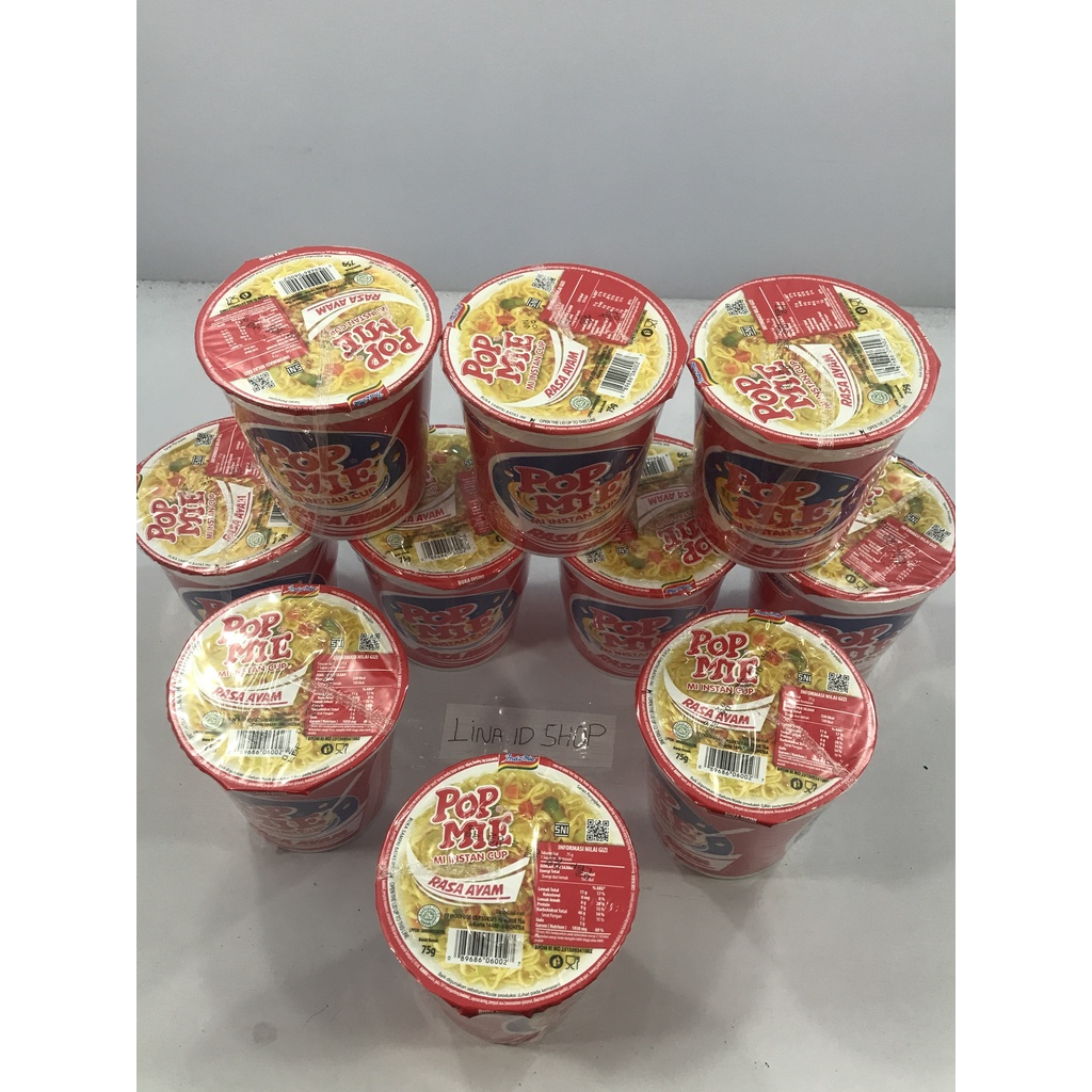 

8 pcs (Cup) - Mi Instan Cup Pop Mie Rasa Ayam 3 Menit Penyajian Kemasan 75gr