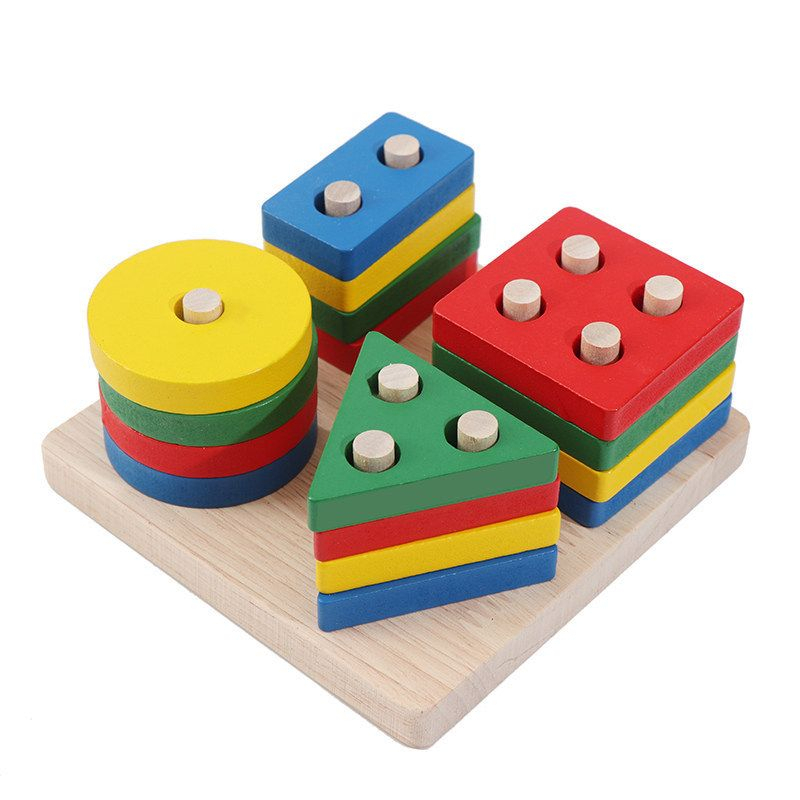 Mainan Edukasi Anak Basic Shape Kayu Balok / Mainan Montessori Mini Round Beads - SOSOYO