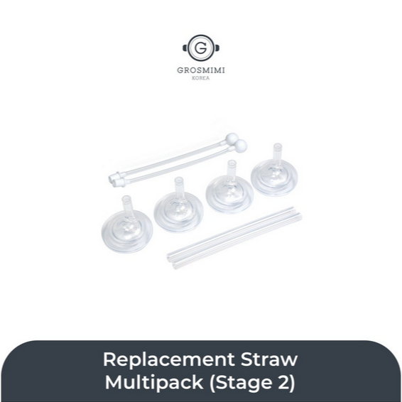 Grosmimi Replacement Straw Multipack Stage 2 - Aksesoris Botol Minum Susu Anak Bayi Sedotan Pendulum Replacement