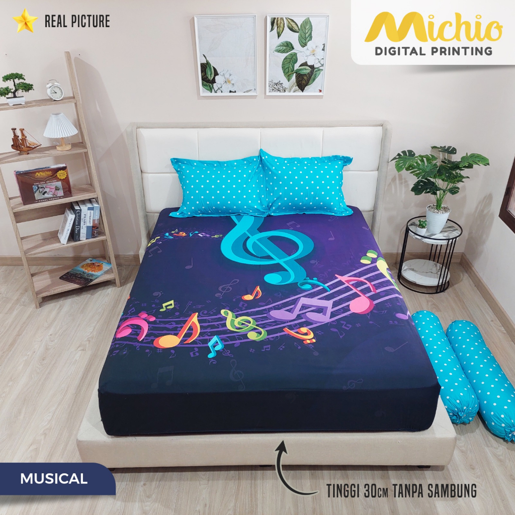 Michio Digital Printing Sprei Uk 160/180 T 30 - Musical