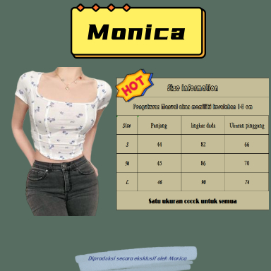 Monica Fishbone T-shirt Wanita Musim Panas Baru Amerika Vintage Pendek Lengan Pendek Spice Girl Top