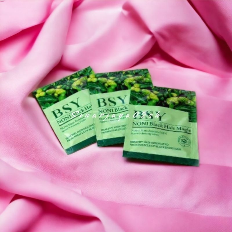 (harga 1box ) SACHET] BSY NONI BLACK HAIR MAGIC - SHAMPO BSY NONI BLACK 1x20ml