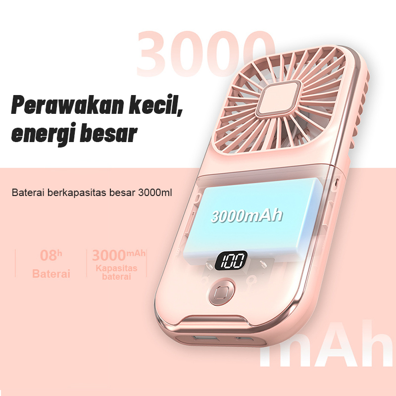 F30/F30Pro Portable Mini USB Penggemar Lipat Dudukan Ponsel Dan Powerbank 3000mAh Baterai Tahan Lama