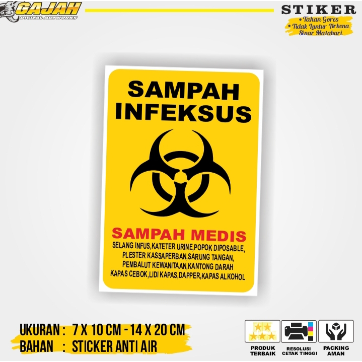 

Stiker Label Penanda Tempat Jenis Sampah Infeksus