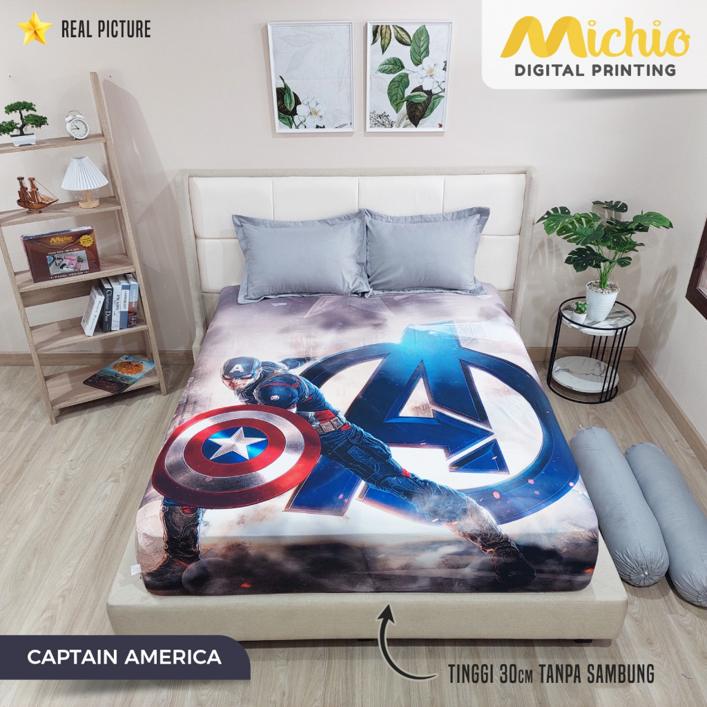 Michio Digital Printing Sprei Uk 160/180 T 30 - Captain America