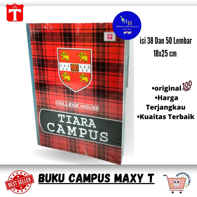 

BUKU TULIS TIARA CAMPUS MAXY T 38/ 50 Lembar( BESAR DAN KECIL)-Pcs