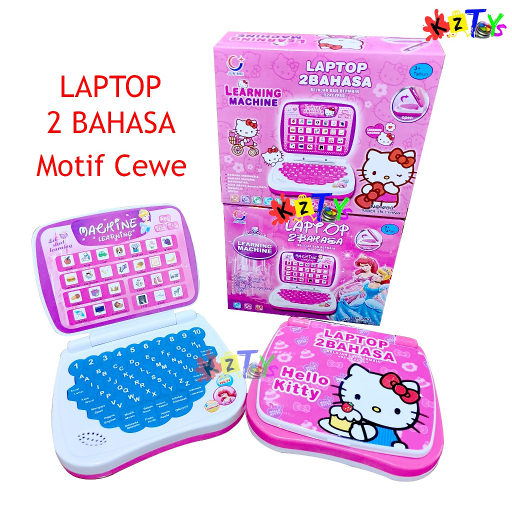 ALAT BANTU BELAJAR MAINAN ANAK LAPTOP 4 BAHASA MINI