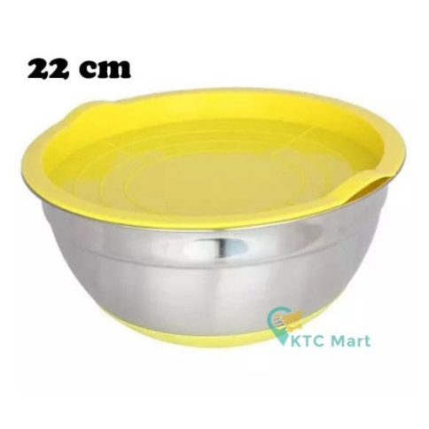 

Promo Mixing Bowl 22 cm Warna Anti Slip/ Mangkok Baskom Adonan Stainless - Kuning Diskon