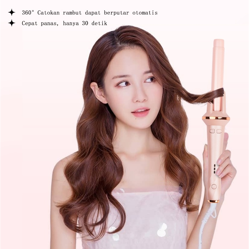 Ceramic Curling Iron Otomatis 28mm Electric Curling Iron Berputar Curling Iron Rambut Profesional Cu
