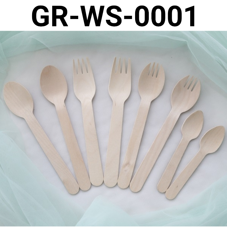 GR-WS-0001 Sendok makan kayu korean bento cake lunch box disposable yamama baking