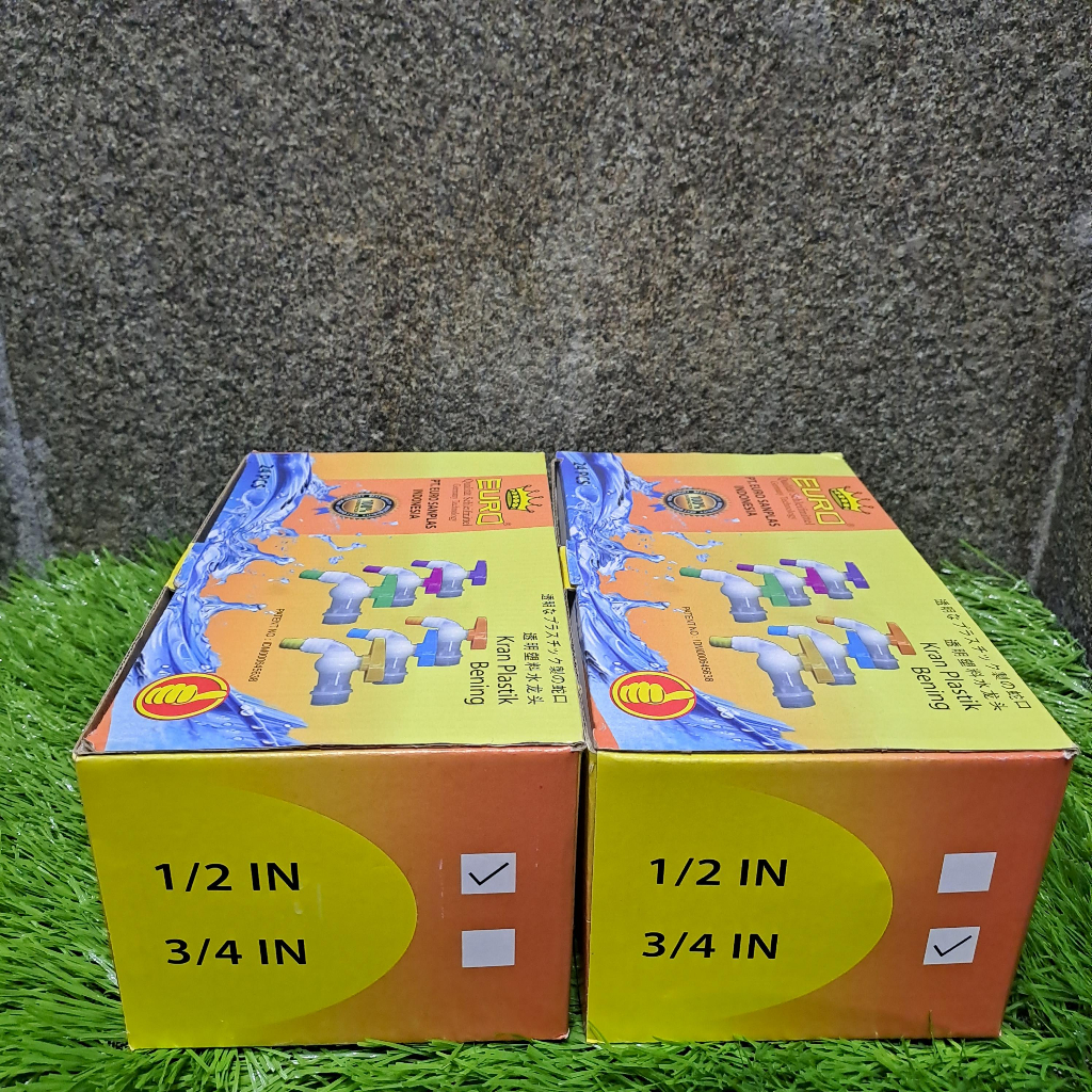Kran PVC Euro  1box 24pcs 6 warna keran air plastik transparan warna-warni harga 1 dus 24pcs