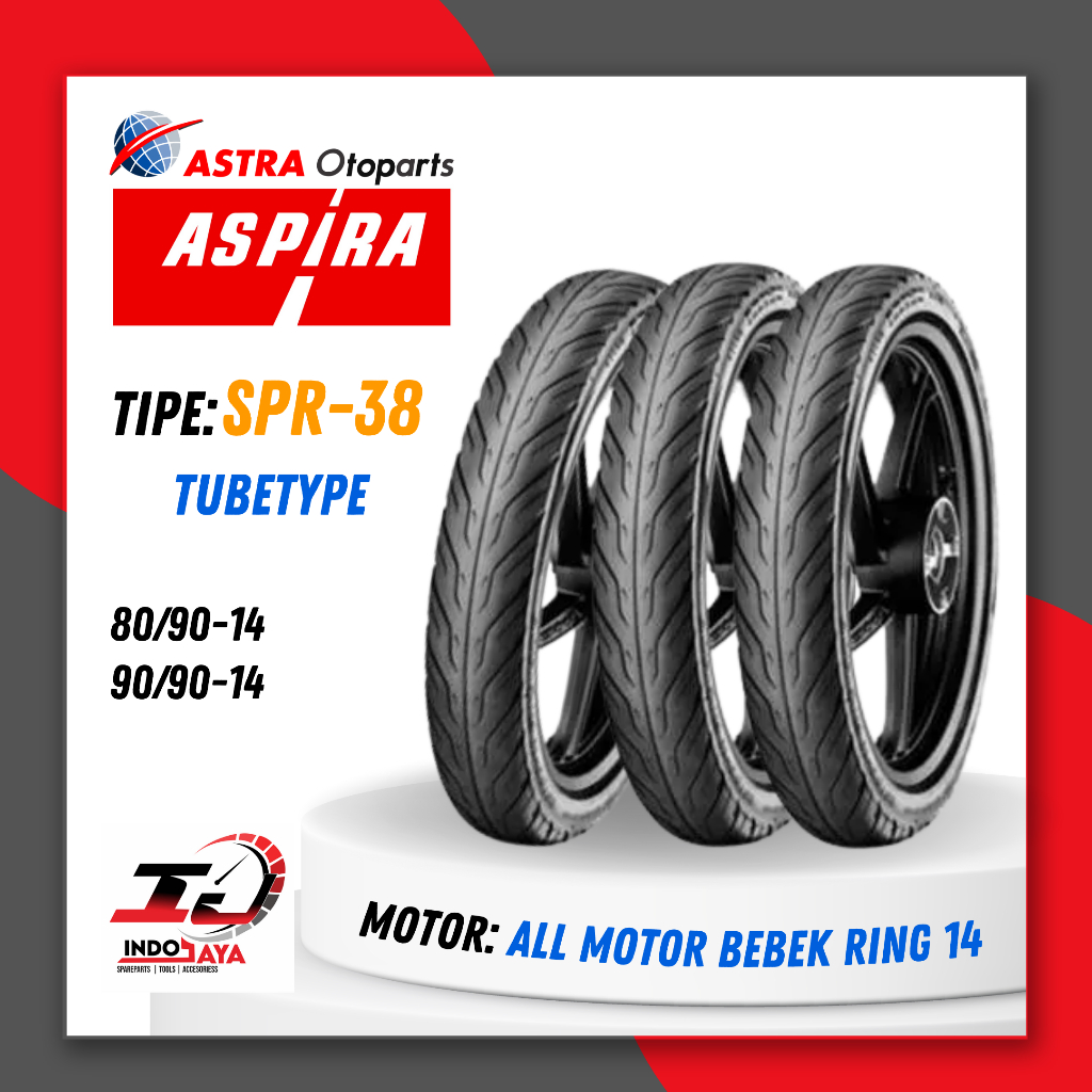 [BAYAR DI TEMPAT] BAN ASPIRA TUBETYPE RING 14 (80/90-14 - 90/90-14) (NON TUBELESS) ASPIRA SPR38 RING