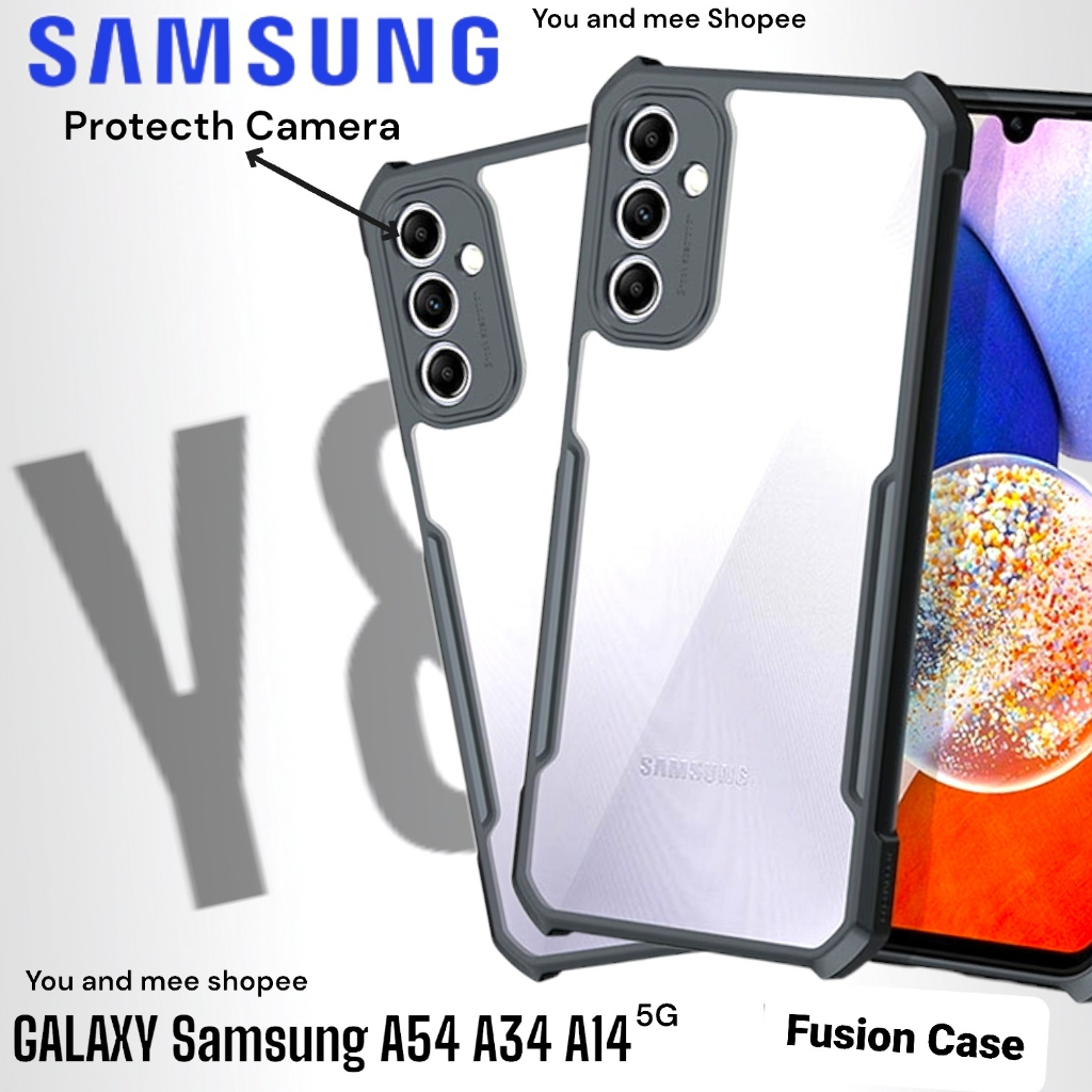 FUSION IPACKY XU.ND Samsung A54 A34 A14 A13 A53 5G A73 5G A33 5G A23 A04 A04E A04s Softcase Black-Hitam/Crack Armor Airbag Anti Fall/Hardcase Transparant-Transparent Bening Clear CASING-Soft Case Samping/ipaky Hard TPU 4G 5G s Silicone E 4G