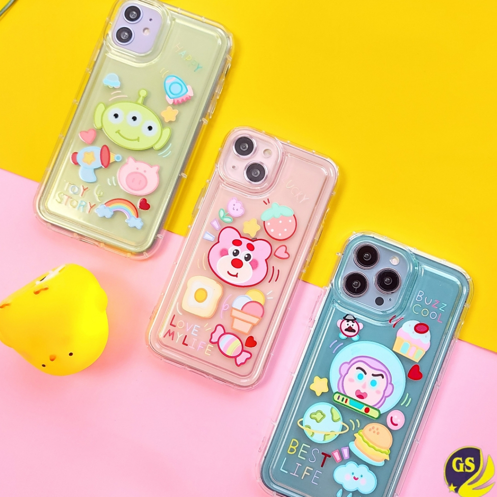 Softcase Silicone Puff Jelly Toy Story Cartoon Case for iPhone 7 8 SE 2020 7 + 8+ PLUS IP X XS XR XS MAX 11 12 13 PRO MAX 14 PLUS 14 PRO MAX