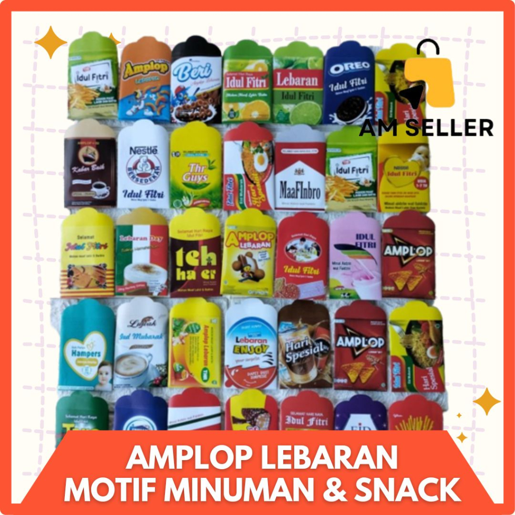 Amplop Lebaran Kecil Karakter Lucu Snack Motif Uang 1 Pack Isi 10 Pcs