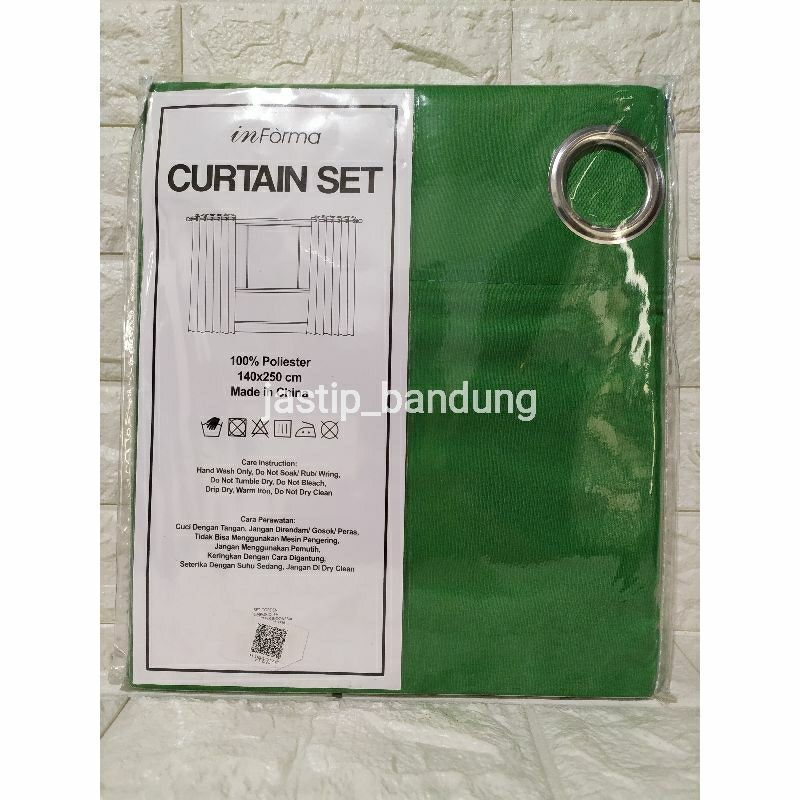 Informa Gorden / Informa Curtain Set Hijau Polos / Gorden Informa / Informa Curtain Set JN 18 Green 