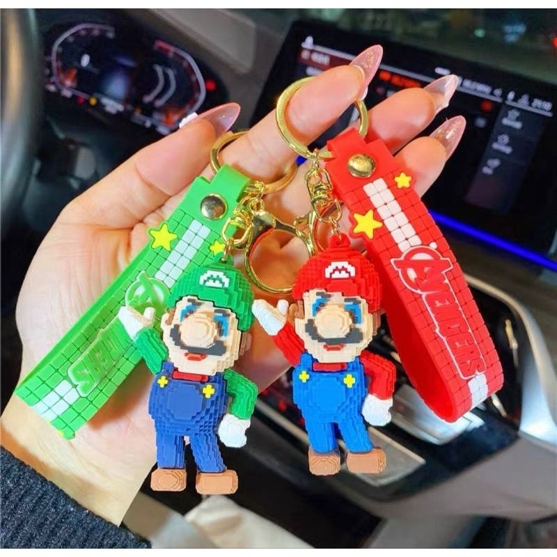 FerenHongXia Gantungan Kunci Mobil Gantungan Kunci Lucu SUPER MARIO