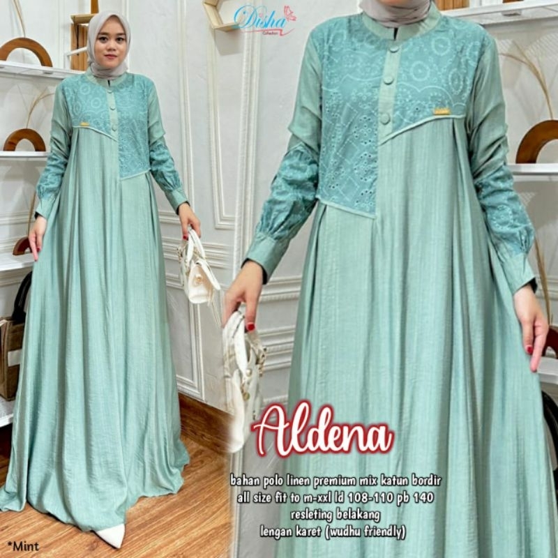 AUBREY TIARA ALDENA ARDANIA AULIA DRESS matt polo linen premium mix cotton bordir ORIGINAL BY DISHA