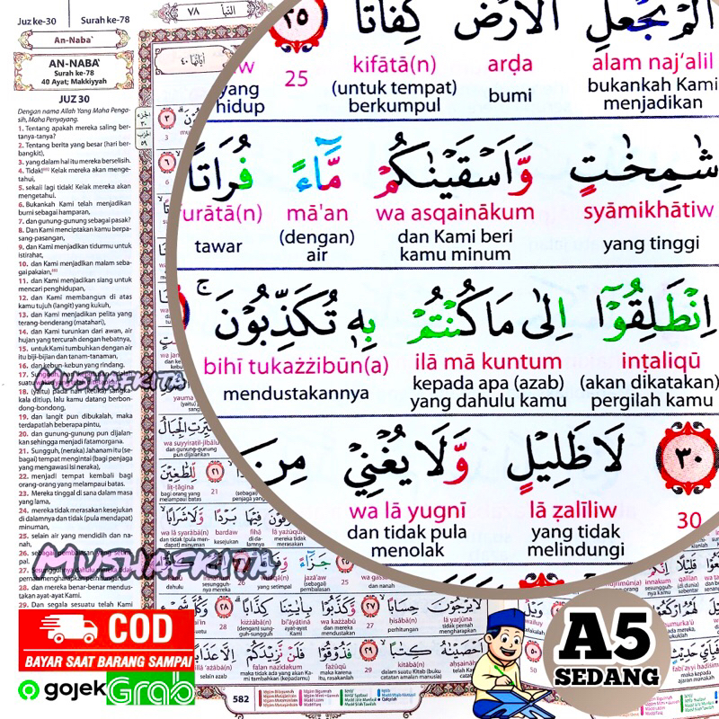 ALQURAN TERJEMAHAN PERKATA ALQURAN TAJWID WARNA TRANSLITERASI PERKATA ALMUMAYYAZ A5 ALMUMAYAZ QURAN 