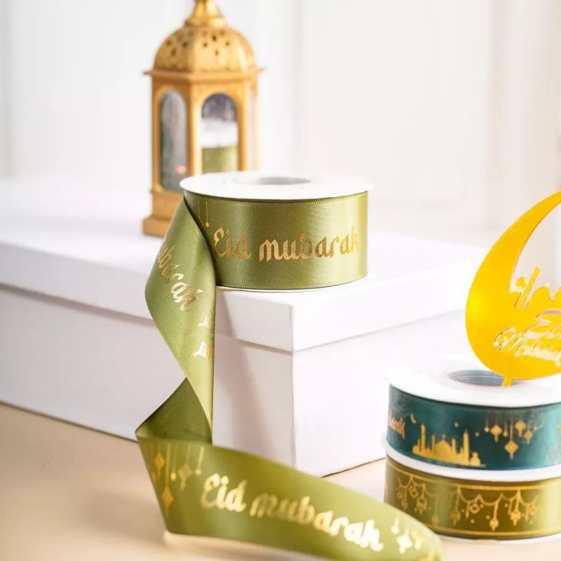 

(Harga Per Roll ) Pita satin idul Fitri Pita satin lebaran pita lebaran 4cm