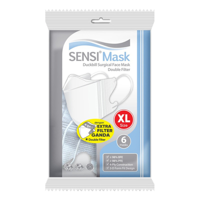 Masker Sensi Duckbill XL Sachet isi 6 pcs