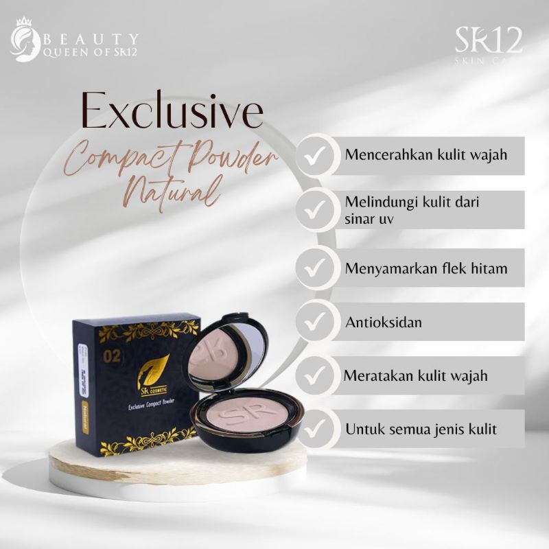 SR12 Compact Powder SPF 25+++ Bedak Padat  Anti Luntur dan Tahan Lama dengan Pilihan Warna Natural dan Sheer Pink - Menutup Bekas Jerawat, Flek, dan Rona Wajah yang Tidak Merata, Kulit Tampak Lebih Halus, Lembut, dan Tidak Berminyak