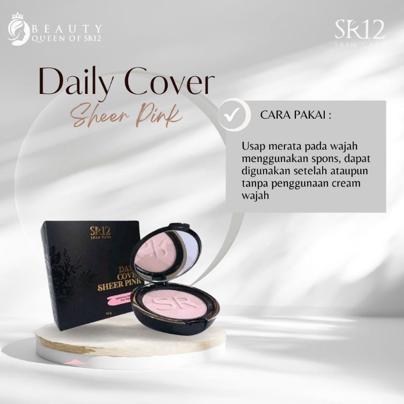 Compact Powder Daily Cover Sheer Pink SR12 Bedak Padat Anti Luntur Tahan Lama  Wedak Wajah Bedak Foundation Bedak 2in1