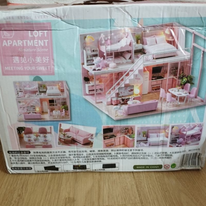 Mainan Loft Apartment Miniatur Scene Apartemen