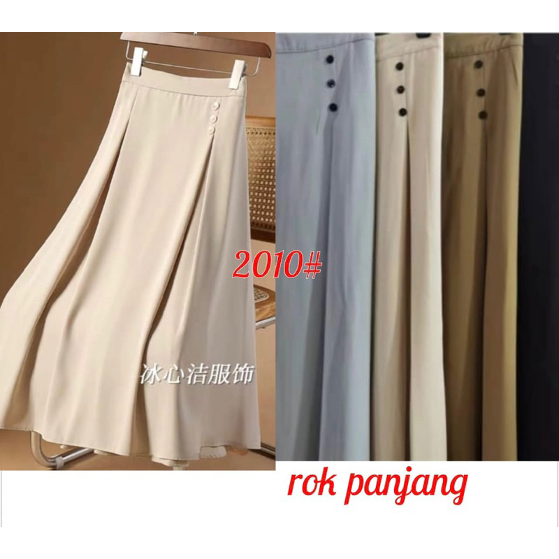 Youngmoodis flare skirt rok panjang bahan katun oxford import