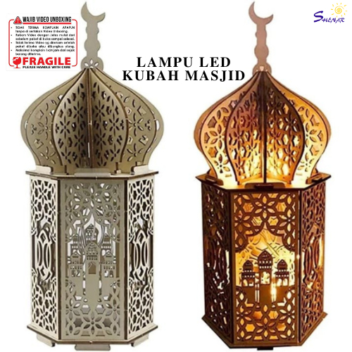 SHENAR - LED Lampu Lilin Lentera LED Kubah Masjid Baterai Idul Fitri Dekorasi/Lampion Gantung Idul F