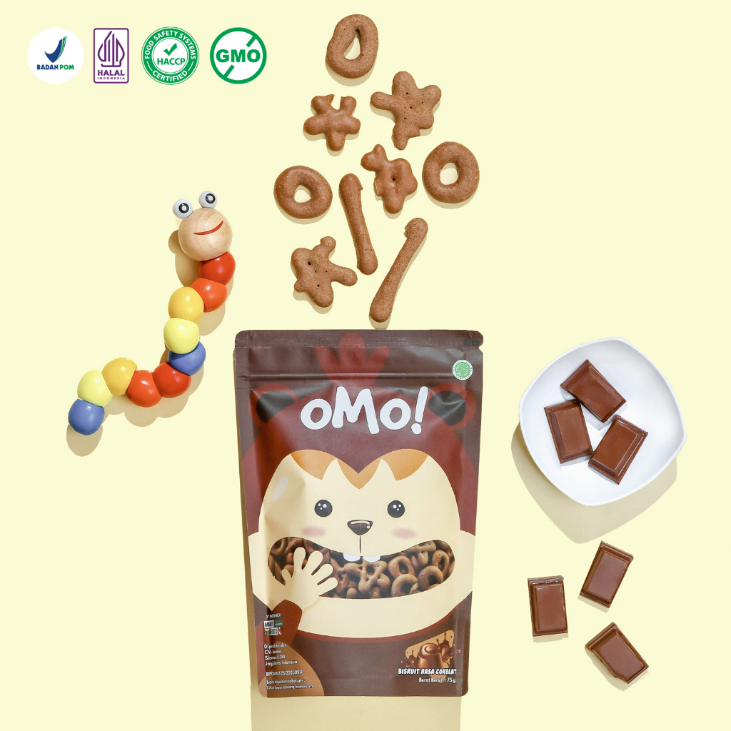 OMO! Puff Chocolate - Ukuran Besar 75gram - Snack Sehat Bayi 1 Tahun++