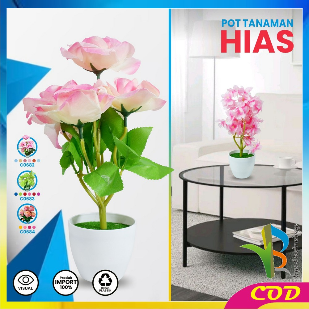 RB-C682 C684 Pot Tanaman Bunga Lily Artificial Dekorasi Rumah / Tanaman Hias Plastik Pot Bunga Hias Bunga Artifisial Dekorasi