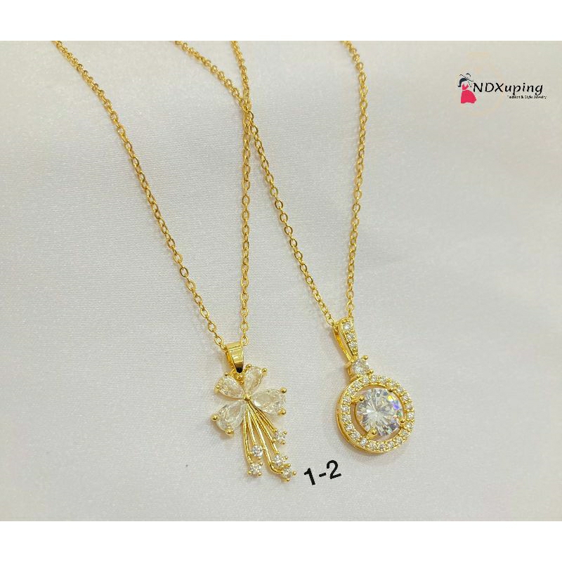 Kalung Rantai Fashion Permata Titanium Cantik Dan Simple N13042304