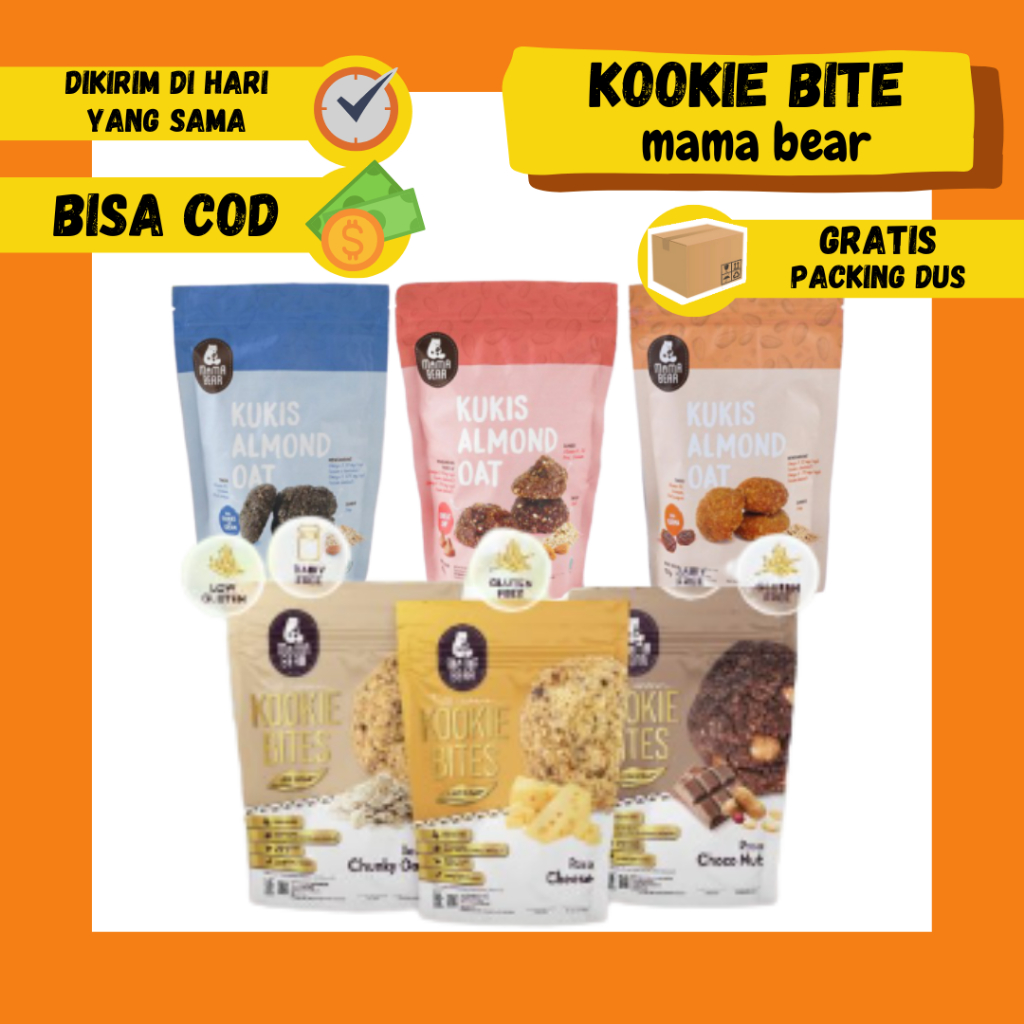 PROMO TERMURAH! Kukis Almond Oat Milky Mama Biskuit / Cookies Kue Pelancar Asi Mama Bear Kue Almond Almon Mix