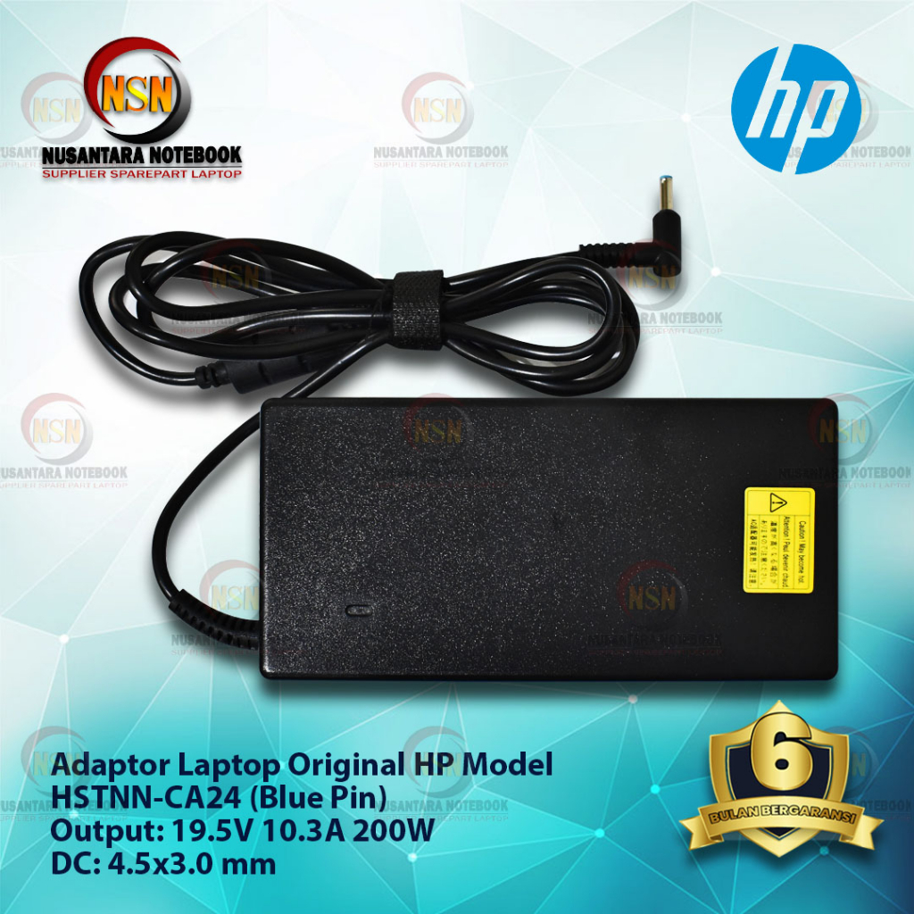 Adaptor Laptop Original HP HSTNN-CA24 (Blue Pin) 19.5V 10.3A 200W DC 4.5x3.0mm