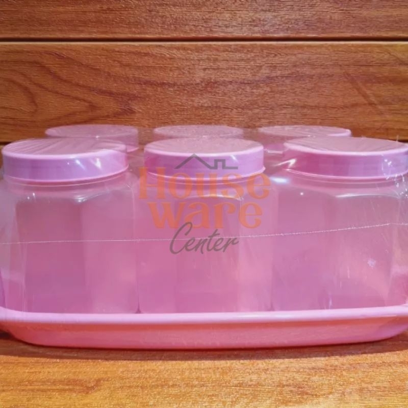 Toples Set Nampan / Toples 7in1 / Toples Plastik / Tempat Cemilan / Toples Set Nampan Murah