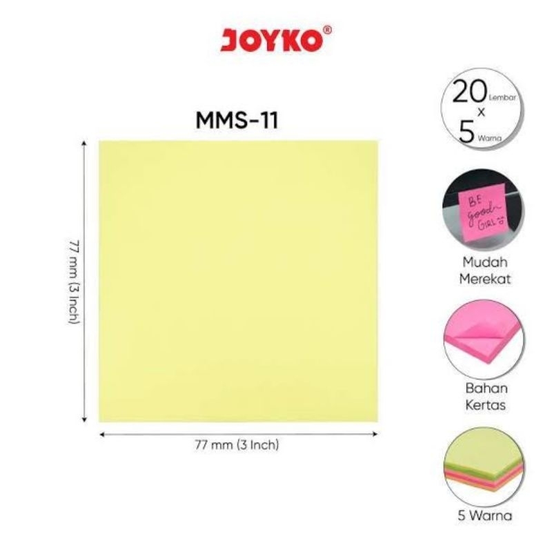 

[ LUSIN ] MMS-11 JOYKO / MEMO STICK / KERTAS MEMO / MEMO TEMPEL / STICKY NOTE / NOTES