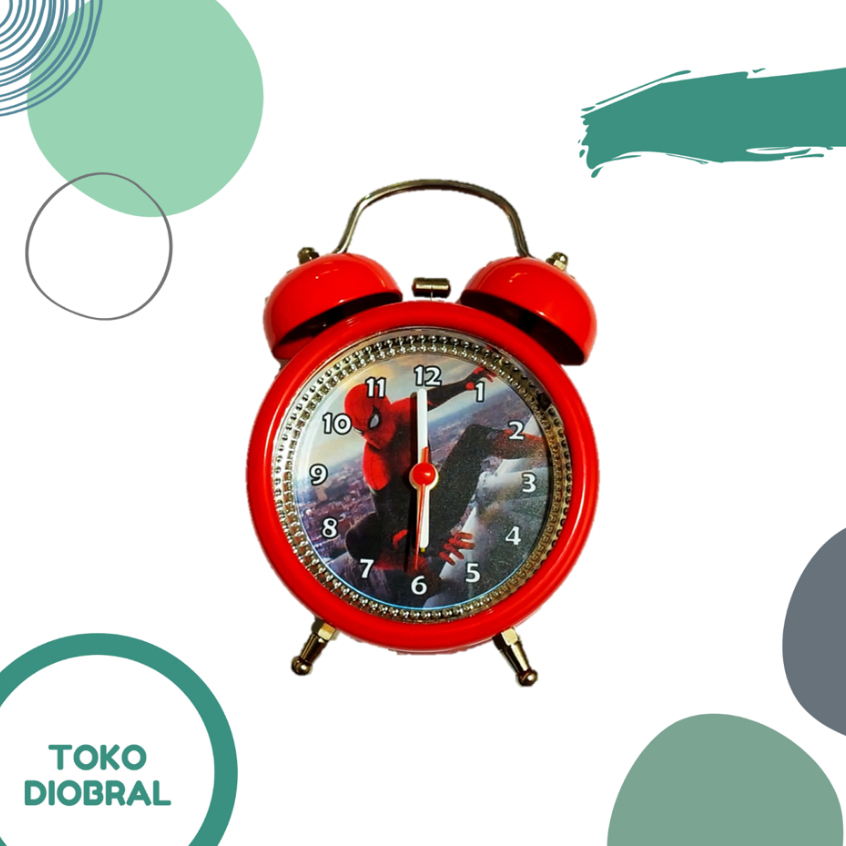 Jam Weker Anak Alarm Clock Karakter Spiderman / Frozen