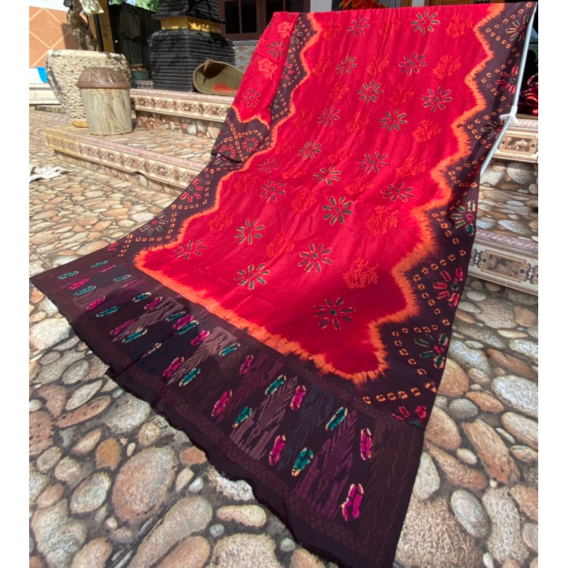 Jumputan Sutra Singaraja Set Selendang Besar