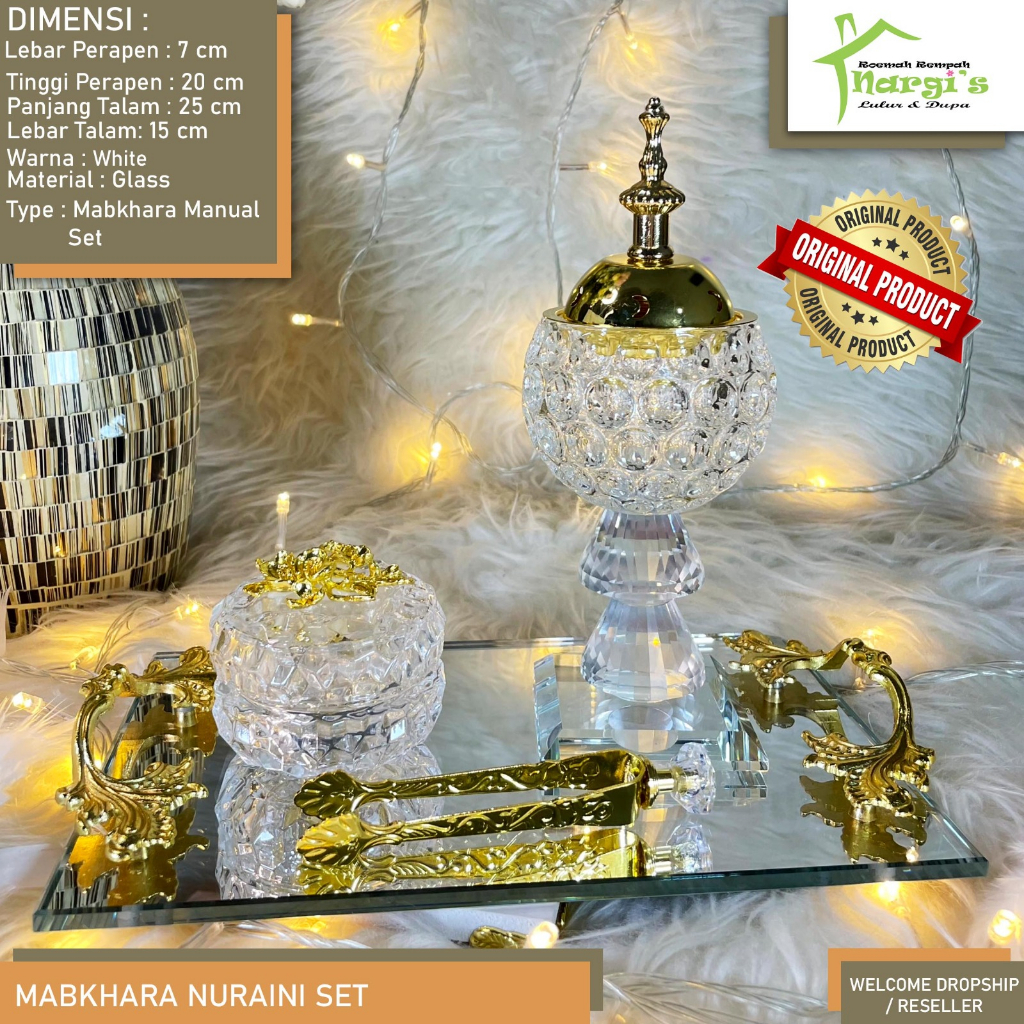 Mabkhara Set Kristal /Tempat Dupa/Bukhour/Bakhoor/NURAINI SET