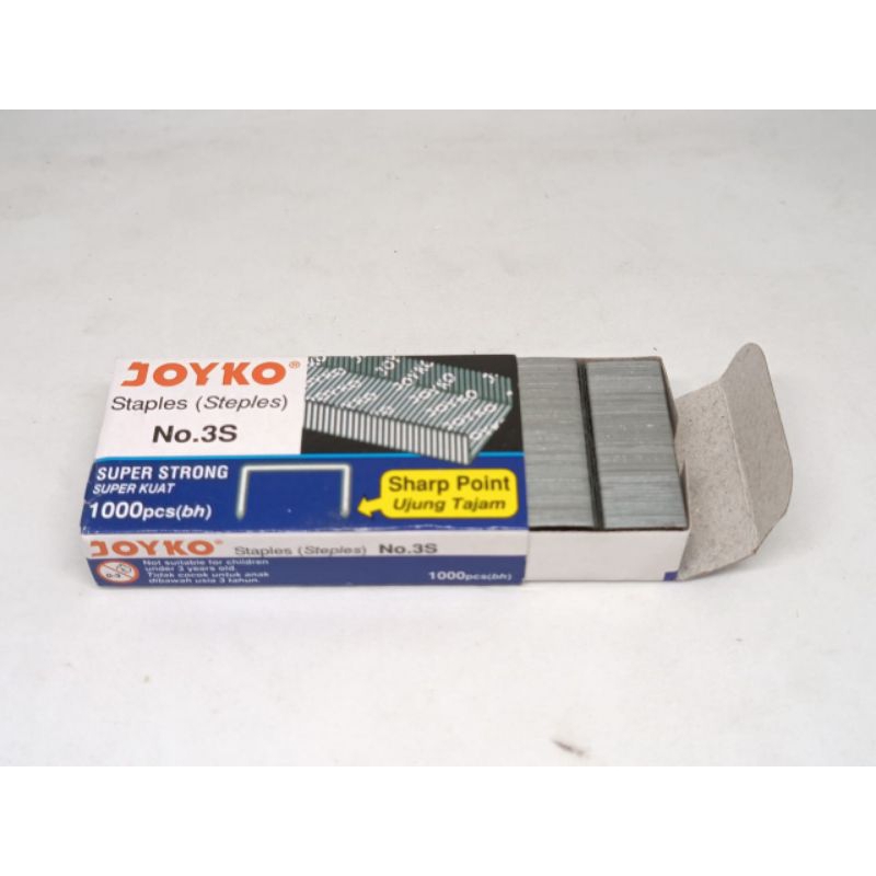 ISI STAPLES BESI BESAR NO 3 MEREK JOYKO DAN KANGURU 1 KOTAK ISI 1000 PCS STAPLES