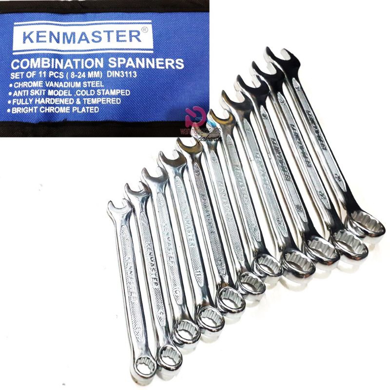 𝚔𝚎𝚗𝚖𝚊𝚜𝚝𝚎𝚛 11 𝙿𝙲𝚂 , kunci ring pas set / combination wrench  8-24 MM