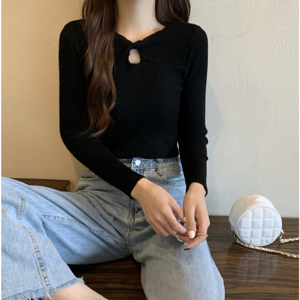 【 Bra Mall 】BJ-037 Pakaian Wanita Baju Atasan Lengan Panjang Import Manset Baju Wanita Premium Sweater Model Cantik Inner Ijab